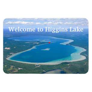 Typografie Willkommen am Higgins Lake Magnet