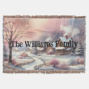 Typografie Winterlandschaft Cottage Wasserfarbe Du Decke