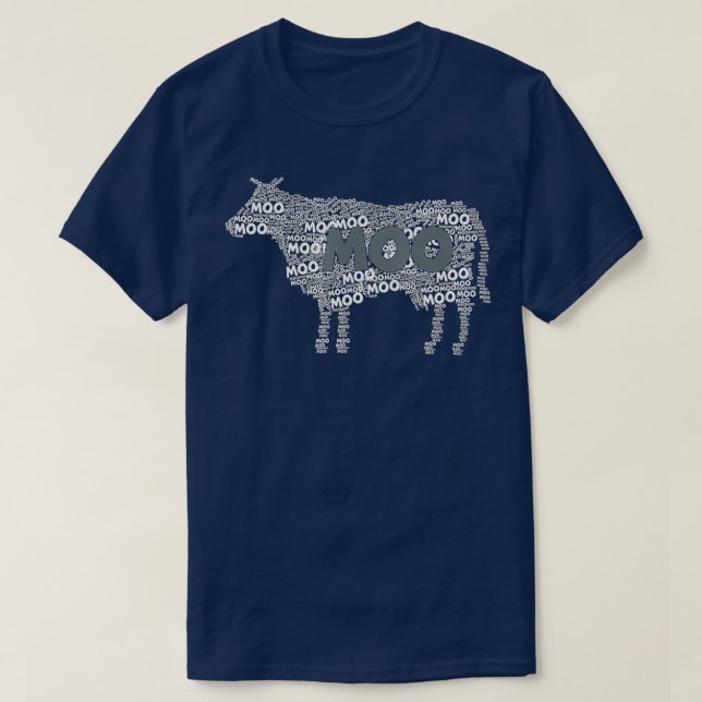 Typografie Word Art Cow Garening Kuh Moo T-Shirt (Design vorne)