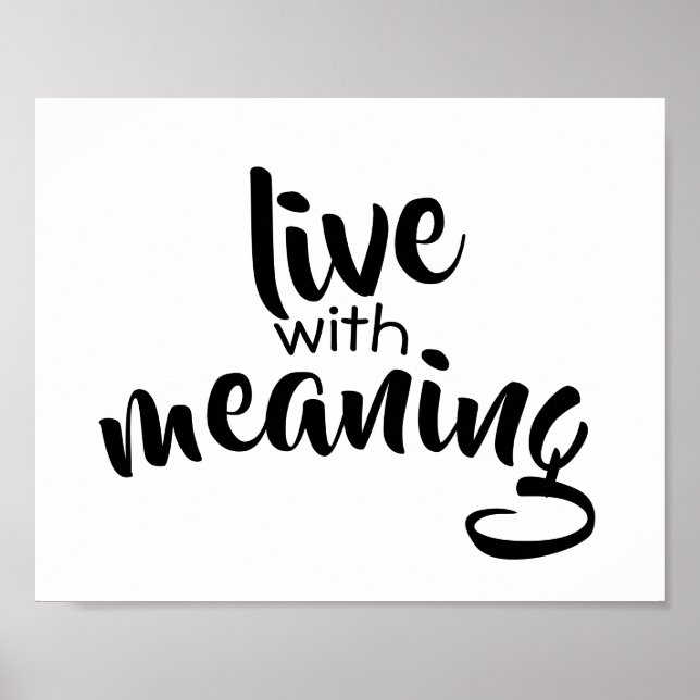 Typografie Wortposter schwarz-weiß Poster (Vorne)