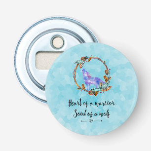 Typografie Zitat mit Watercolor Wolf Boho Style Flaschenöffner