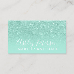 Typografieaqua-Pastell-Glitter des Makes-up Visitenkarte