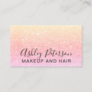 Typografiegelb-Rosa-Glitter des Makes-up eleganter Visitenkarte