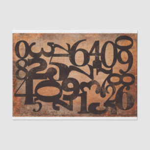 Typografiknummern entschlüsseln Collage Tissue Pap Seidenpapier