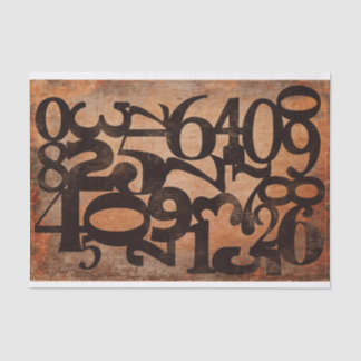 Typografiknummern entschlüsseln Collage Tissue Pap Seidenpapier