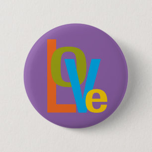 Typografische 60erart der Liebe Button