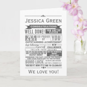 typografische Abschluss Uni grad Karte