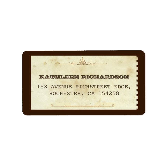 typografische alte Adressetiketten (Vorne)