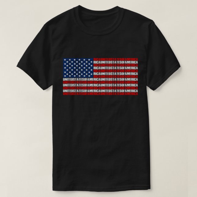 Typografische amerikanische Flagge T-Shirt (Design vorne)