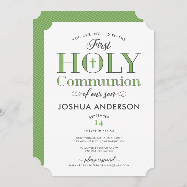 Typografische Erste Heilige Kommune Einladung (Vorne/Hinten)