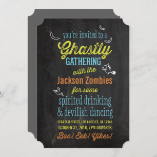 Typografische Halloween-Monster-Bash-Einladung Einladung