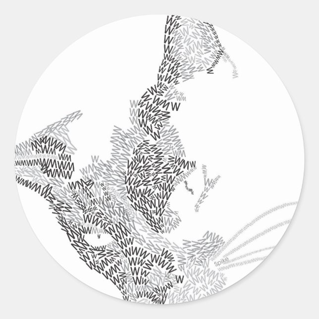 Typografische Kitty Runder Aufkleber (Vorderseite)