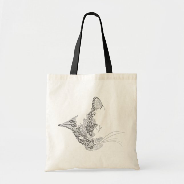 Typografische Kitty Tragetasche (Vorne)
