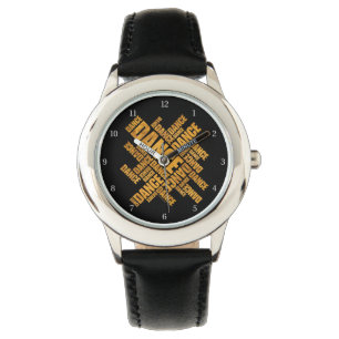 Typografische Tanz (Rost) Armbanduhr