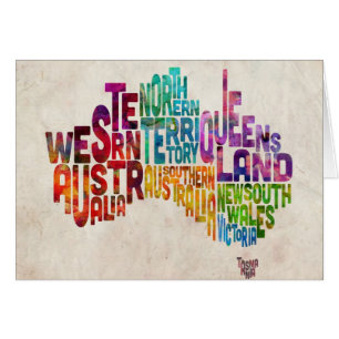 Typografische Textabbildung Australiens