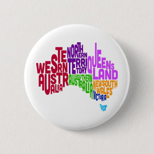 Typografische Textabbildung Australiens Button