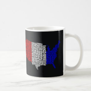 Typografische USA in Rot, Weiß und Blau Tasse