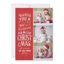 Typografische Weihnachtskarte Drei Foto