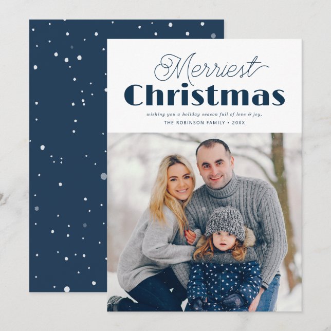 typografische Weihnachtskarte Feiertagskarte (Vorne/Hinten)