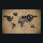 Typografische Weltkarte Poster<br><div class="desc">Ich Liebe,  Weltkarten zeichnen! Dieses Mal wird die Form jedes Landes durch seinen Namen repräsentiert. Mehr Größen,  Download für Handy,  als E-Card an Freunde senden: http://www.vladstudio.com/wallpaper/?typographic_world_map Danke!</div>