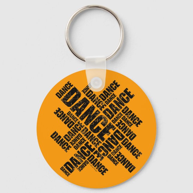 Typografischer Dance (Distressed Schlüsselanhänger (Vorderseite)