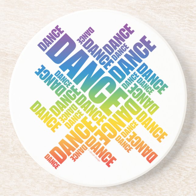 Typografischer Dance (Spectrum-Untersetzer) Sandstein Untersetzer (Vorne)