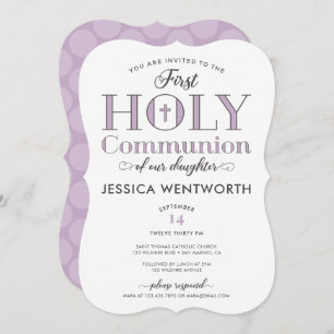 Typografischer Erste Heilige Kommune Tochter Einladung