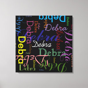 Typografischer gemusterter Name Leinwanddruck