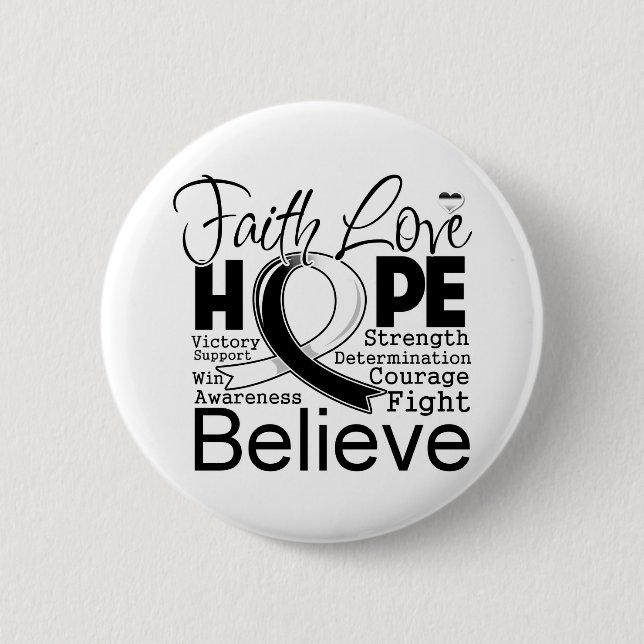 Typografischer Glaube Liebe Hoffnung auf karzinoid Button (Vorderseite)