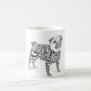 Typografischer Mops Tasse