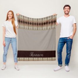 Typografischer Name Elegant Gray Designer Fleecedecke