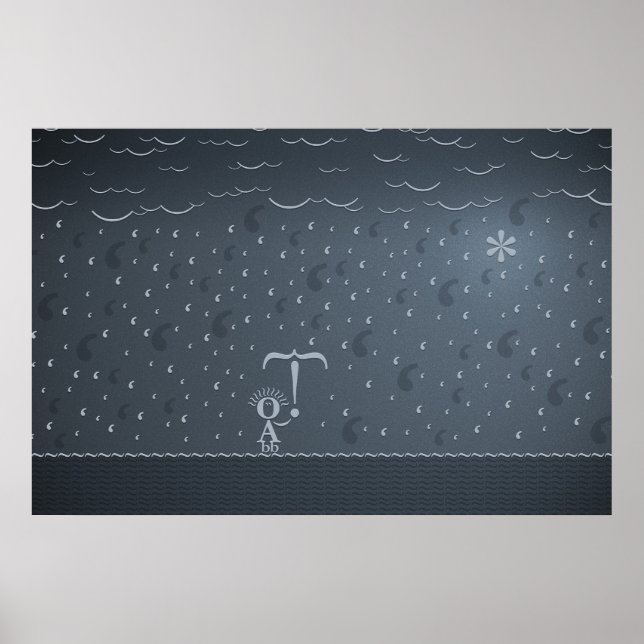 Typografischer Regen Poster (Vorne)