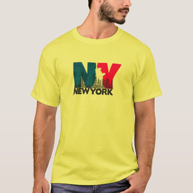 Typografischer T - Shirt in New York (Vorderseite)