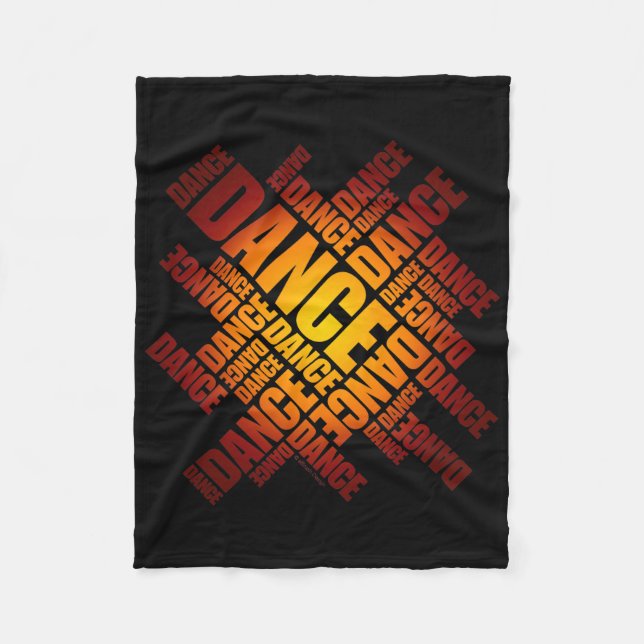 Typografischer Tanz Fleecedecke (Vorderseite)