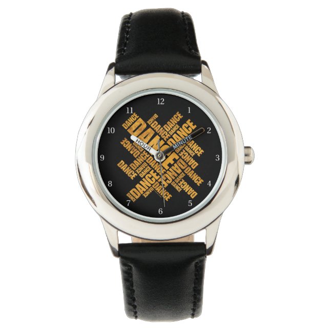 Typografischer Tanz (Rost) Armbanduhr (Vorderseite)