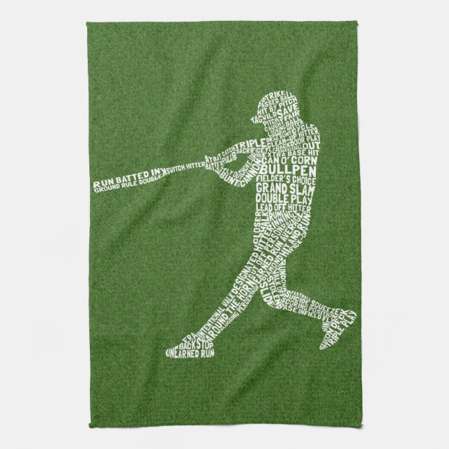 Typografisches Baseball Softball Player Teetuch Handtuch (Vertikal)