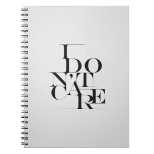 Typografisches Design aus Schwarz und Weiß "I Don Notizblock