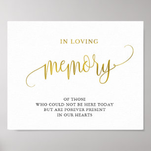 Typografisches Gold im liebenden Gedächtnisschild Poster