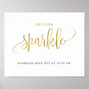 Typografisches Gold lassend Liebe Funkeln Hochzeit Poster