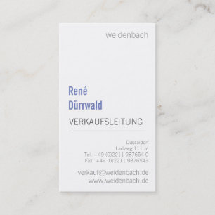 Typografisches Graublau Visitenkarte