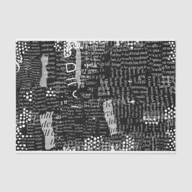 Typografisches Papiertaschentuch für Decodierung o Seidenpapier (Vorderseite)