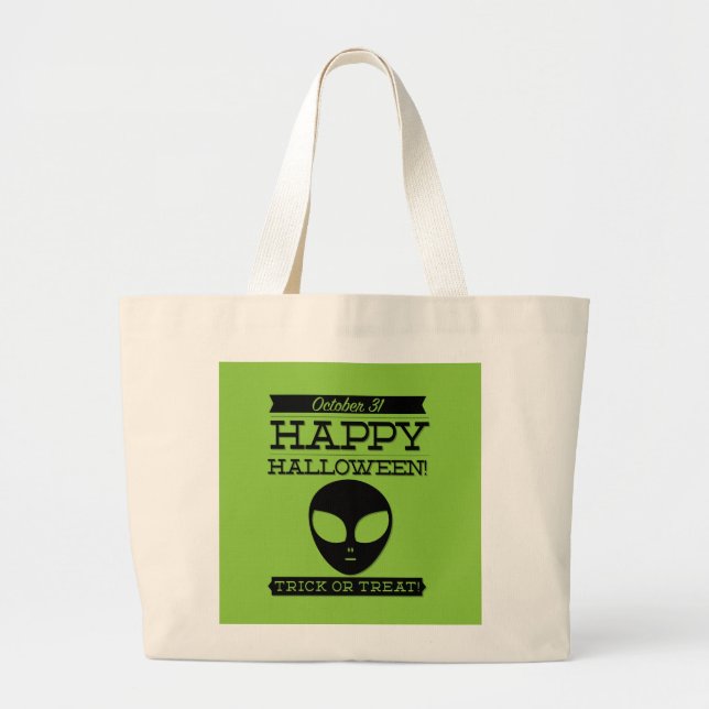 Typografisches Retro Halloween Jumbo Stoffbeutel (Vorne)
