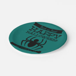 Typografisches Retro Halloween Pappteller