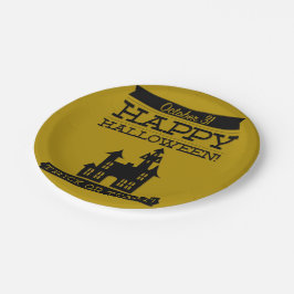 Typografisches Retro Halloween Pappteller