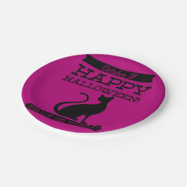 Typografisches Retro Halloween Pappteller