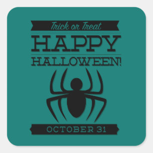 Typografisches Retro Halloween Quadratischer Aufkleber