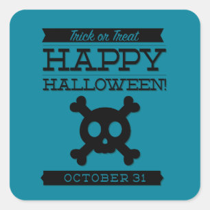Typografisches Retro Halloween Quadratischer Aufkleber