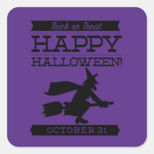 Typografisches Retro Halloween Quadratischer Aufkleber