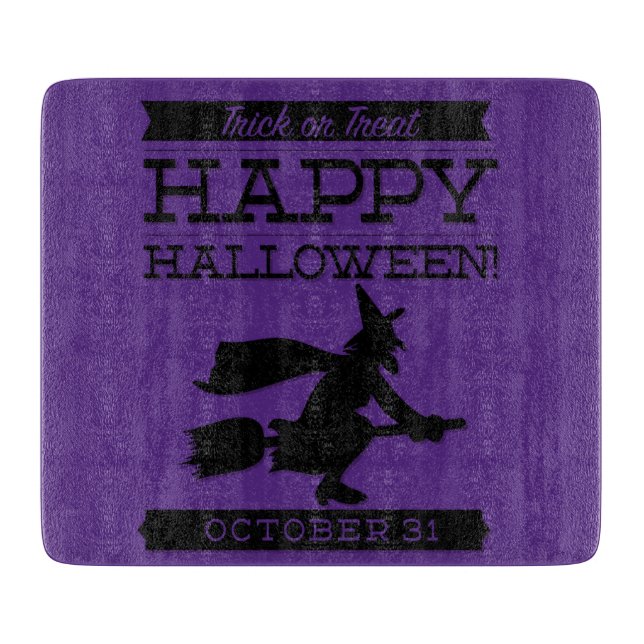 Typografisches Retro Halloween Schneidebrett (Vorderseite)