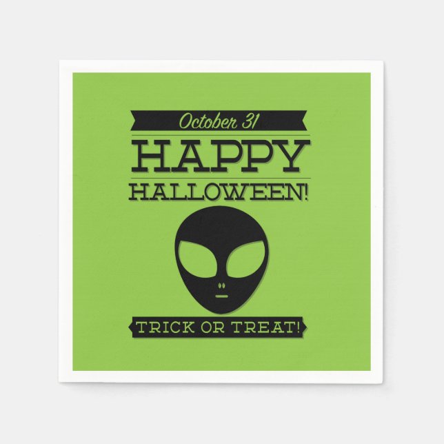 Typografisches Retro Halloween Serviette (Vorderseite)